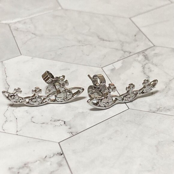 Vivienne Westwood Orb Earrings Silver 2.3cm Accessory Pierced With Pouch - Picture 1 of 16